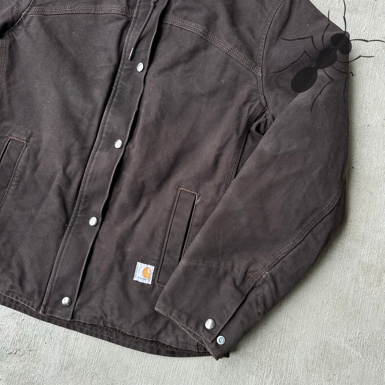 Carhartt × Vintage Carhartt DKB brown Sherpa hooded work wear jacket Size US S / EU 44-46 / 1 - 4 Thumbnail
