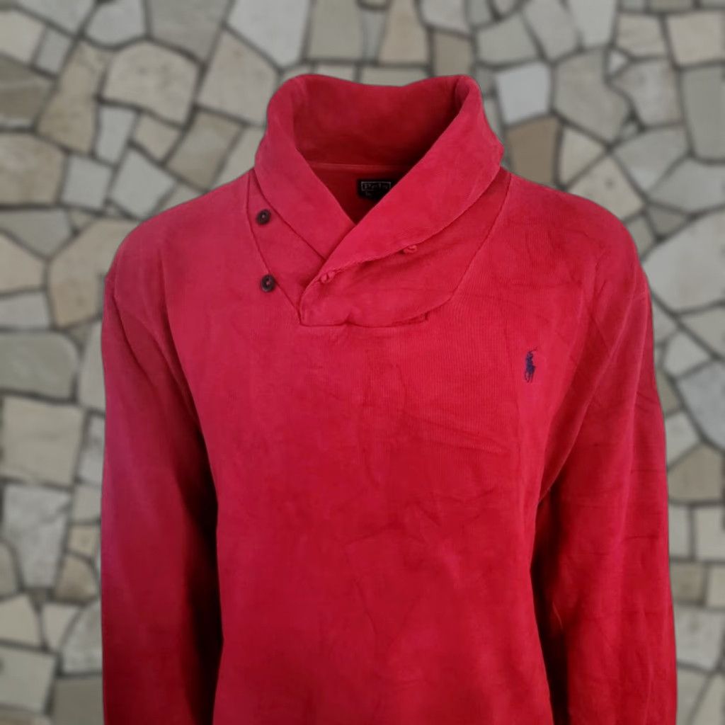 Polo Ralph Lauren Polo Ralph Lauren Shawl Collar Pullover Red XXL Jumper, 100% Cotton, Classic Fit, Men’s, Long Sleeve Size US XL / EU 56 / 4 - 1 Thumbnail
