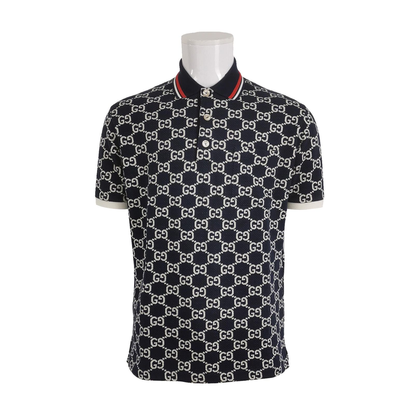 Gucci Gucci Navy GG Monogram Polo Shirt Size M | Grailed