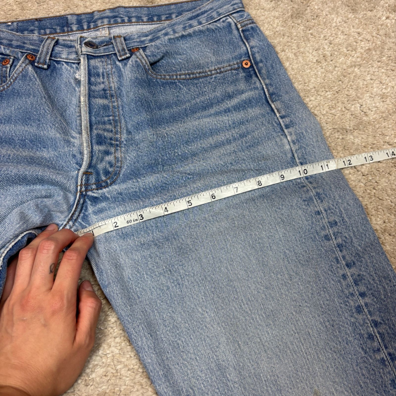 Levi's × Vintage Vintage 80s Levi's 501 Straight Leg Patch Jeans 32x32(30x29) Size US 30 / EU 46 - 8 Thumbnail