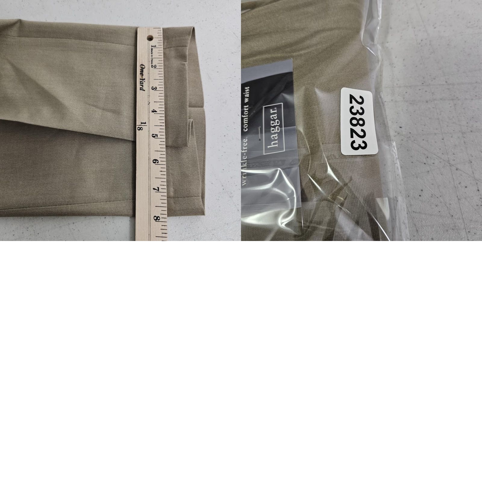 Haggar Haggar Dress Pants Mens 34x29 Beige Stretch Bengaline Flat Front Wrinkle Resistant Classic American Fit Dress Pants Mens 34 Beige Wrinkle Free Size US 34 / EU 50 - 9 Thumbnail