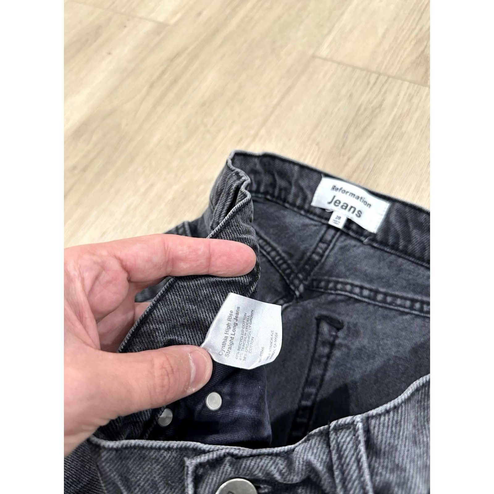 Reformation VINTAGE Reformation Jeans Straight Women's 28 Gray High Rise Cynthia Long Retro Size 28" / US 6 / IT 42 - 7 Thumbnail