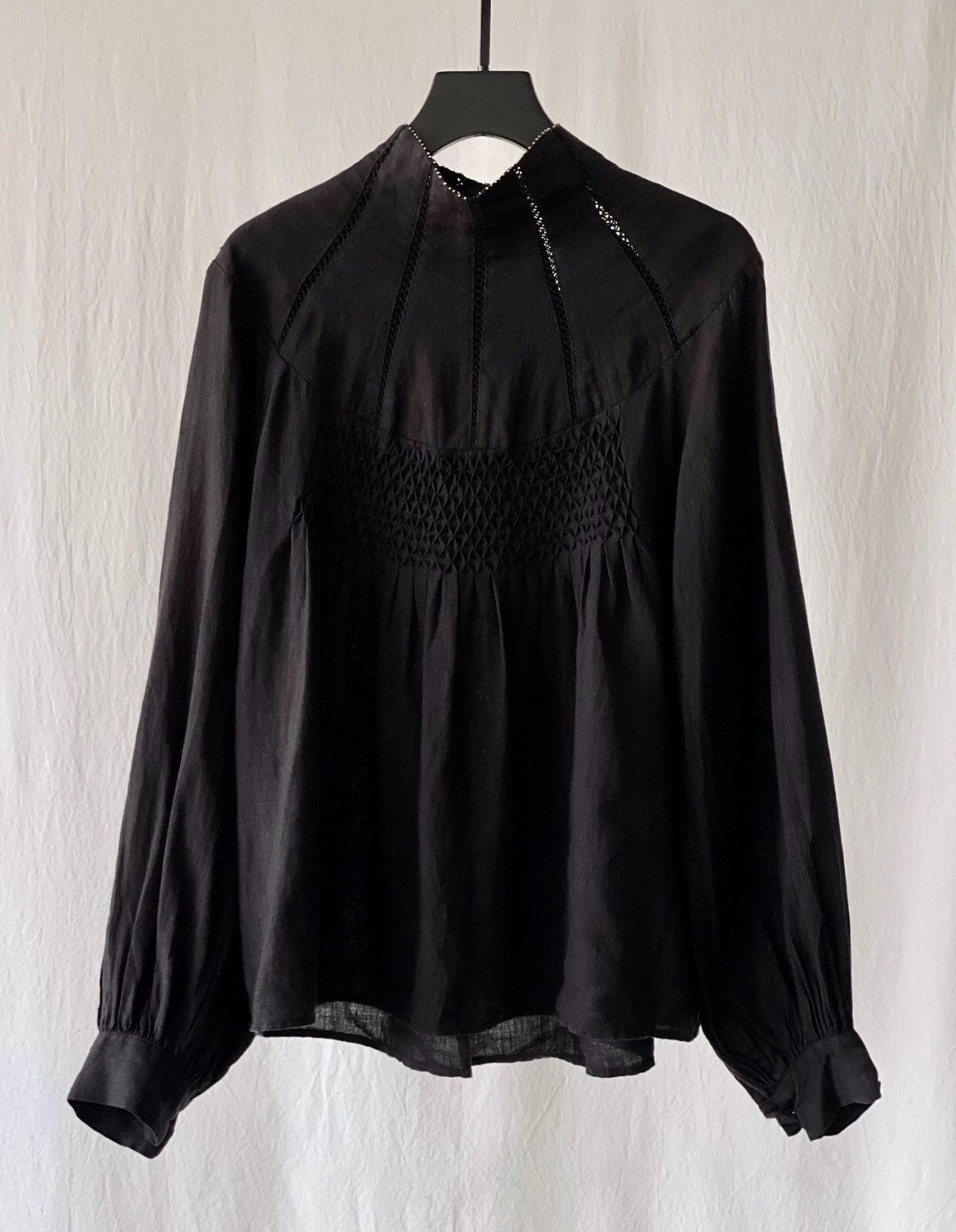 Kapital KAPITAL Hirata Kazuhiro Black Stand up Pure Linen Doll Shirt Size US XS / EU 42 / 0 - 7 Thumbnail