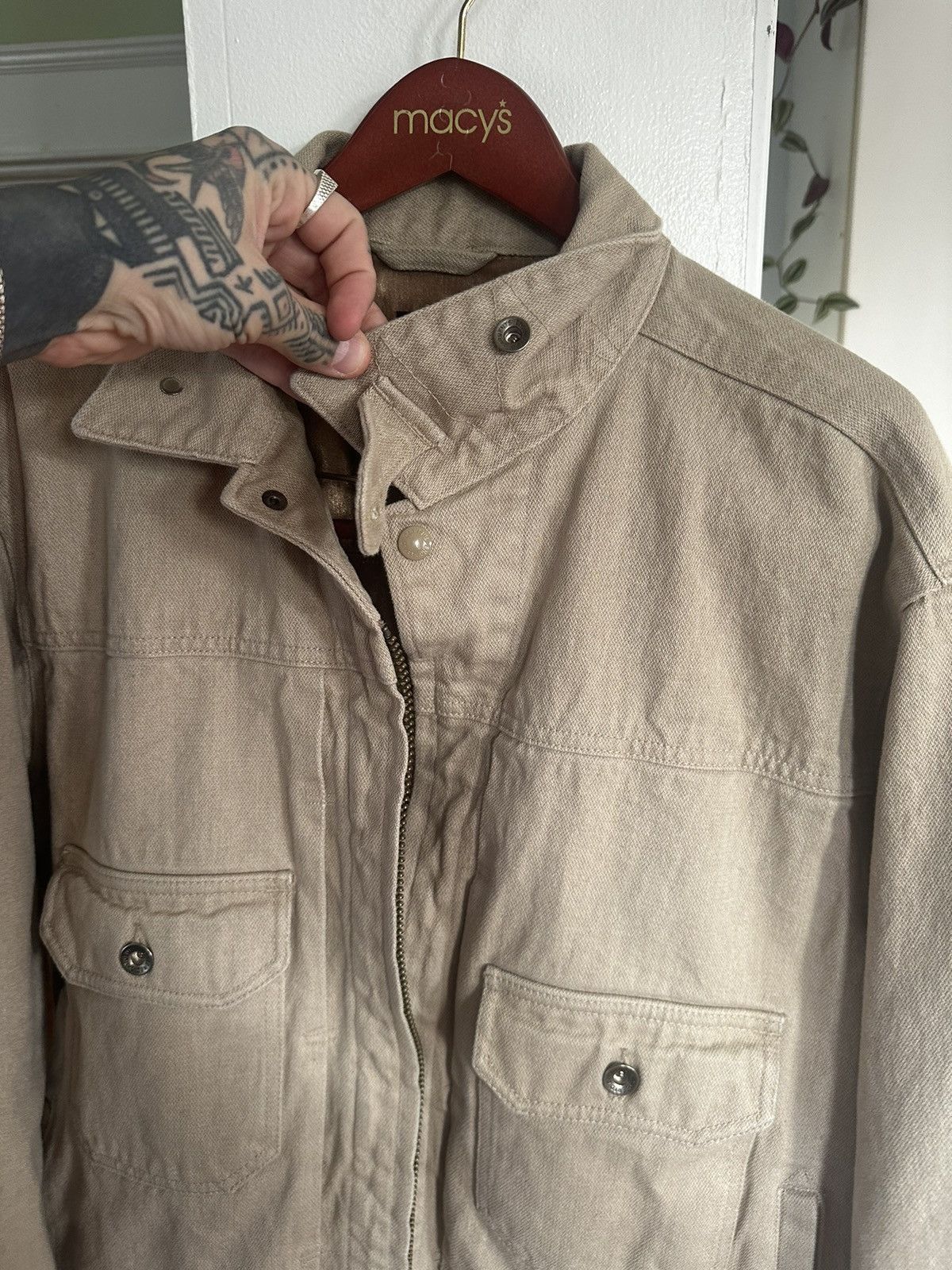 Engineered Garments Engineered Garments Men's Trucker Jacket Large beige denim Size US L / EU 52-54 / 3 - 6 Thumbnail