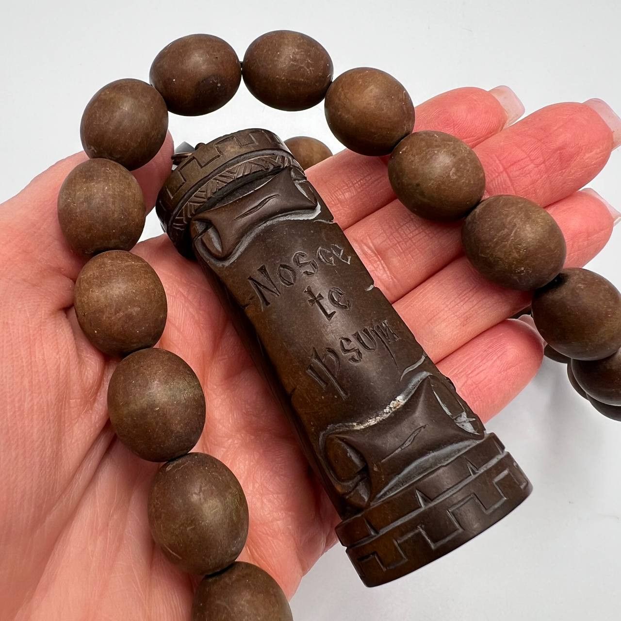 Vintage Vintage Hand Carved Ebonite 33 Beads Rosary Prison Art Size ONE SIZE - 2 Thumbnail