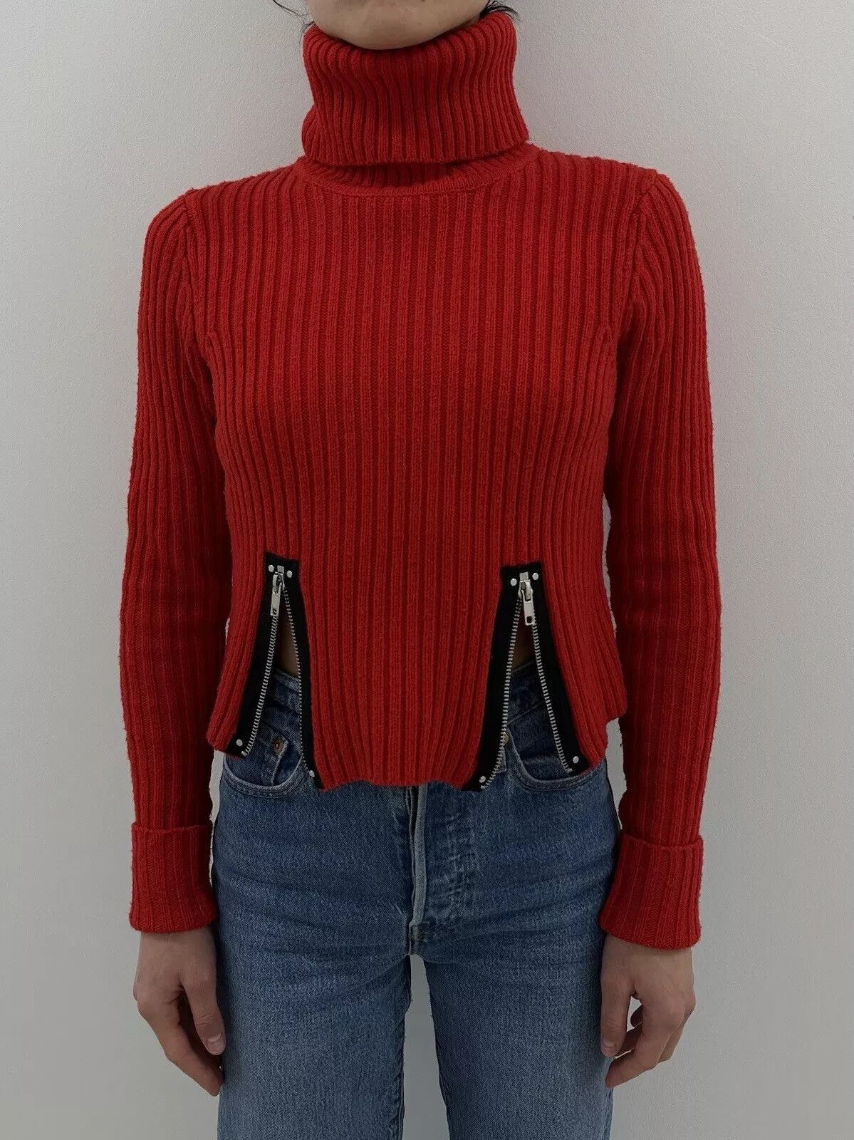 Jean Paul Gaultier Jean Paul Gaultier Lindex Knit Red Sweater Womens Size XS Size XS / US 0-2 / IT 36-38 - 4 Thumbnail