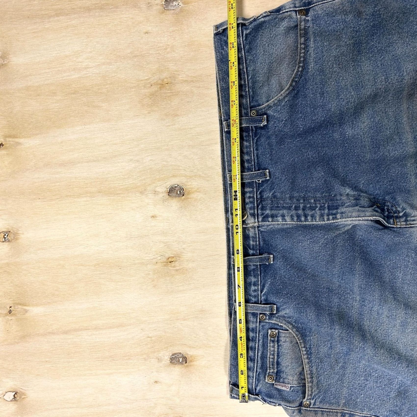 Carhartt Carhartt B167 DST Jeans Mens 44x24 Blue Denim Cropped Distressed Relaxed Fit Size US 44 / EU 60 - 4 Thumbnail
