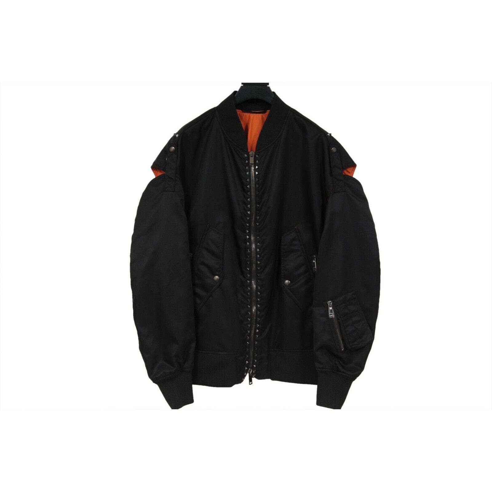 Valentino Deconstructed Rockstud Bomber Jacket Black Size US L / EU 52-54 / 3 - 14 Thumbnail