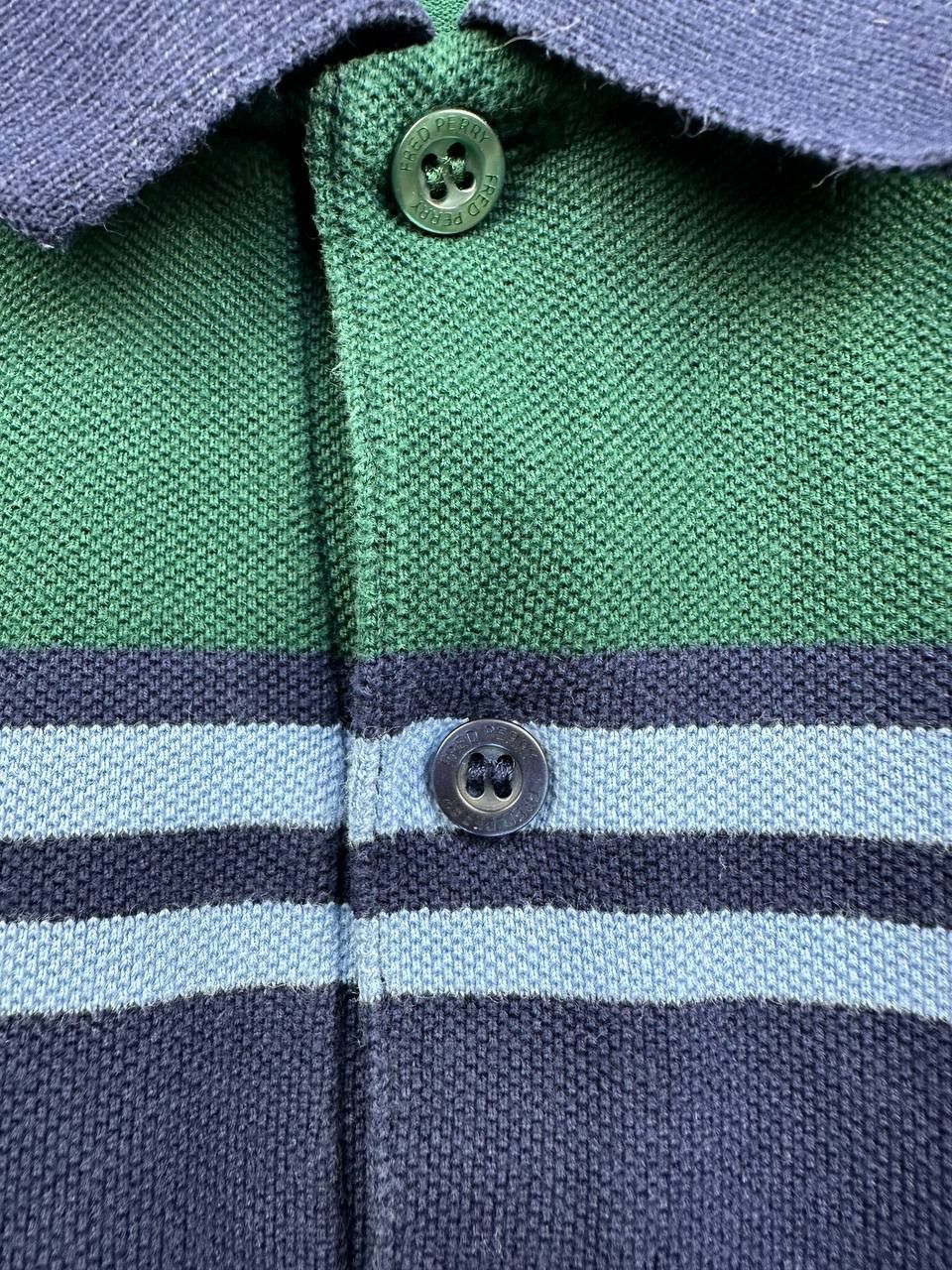 Fred Perry Fred Perry Striped Polo Shirt Navy / Green Cotton M8537 Size US L / EU 52-54 / 3 - 8 Thumbnail