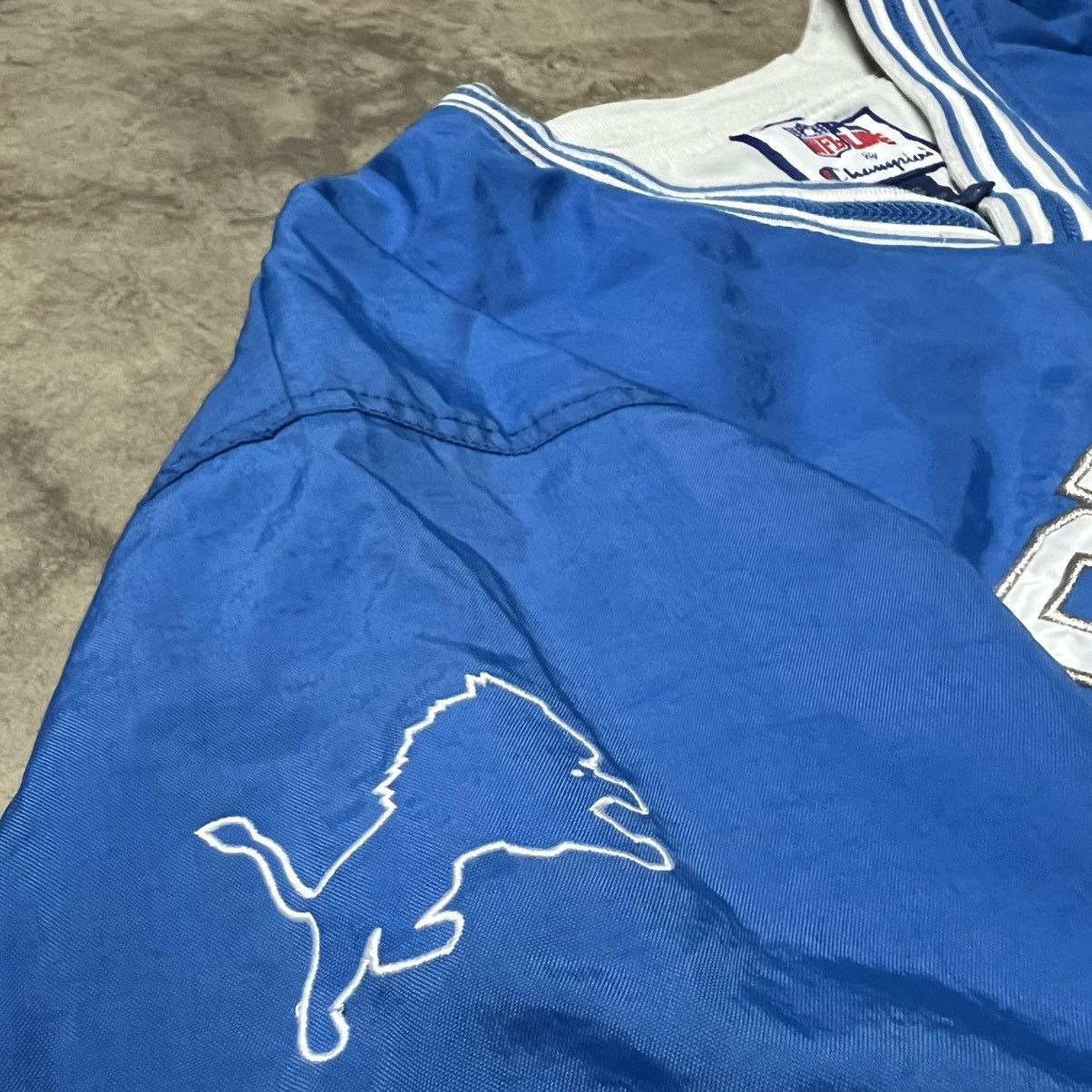 Champion × NFL × Vintage Vintage 90’s NFL Detroit Lions Windbreaker Champion Jersey Size US XL / EU 56 / 4 - 5 Thumbnail