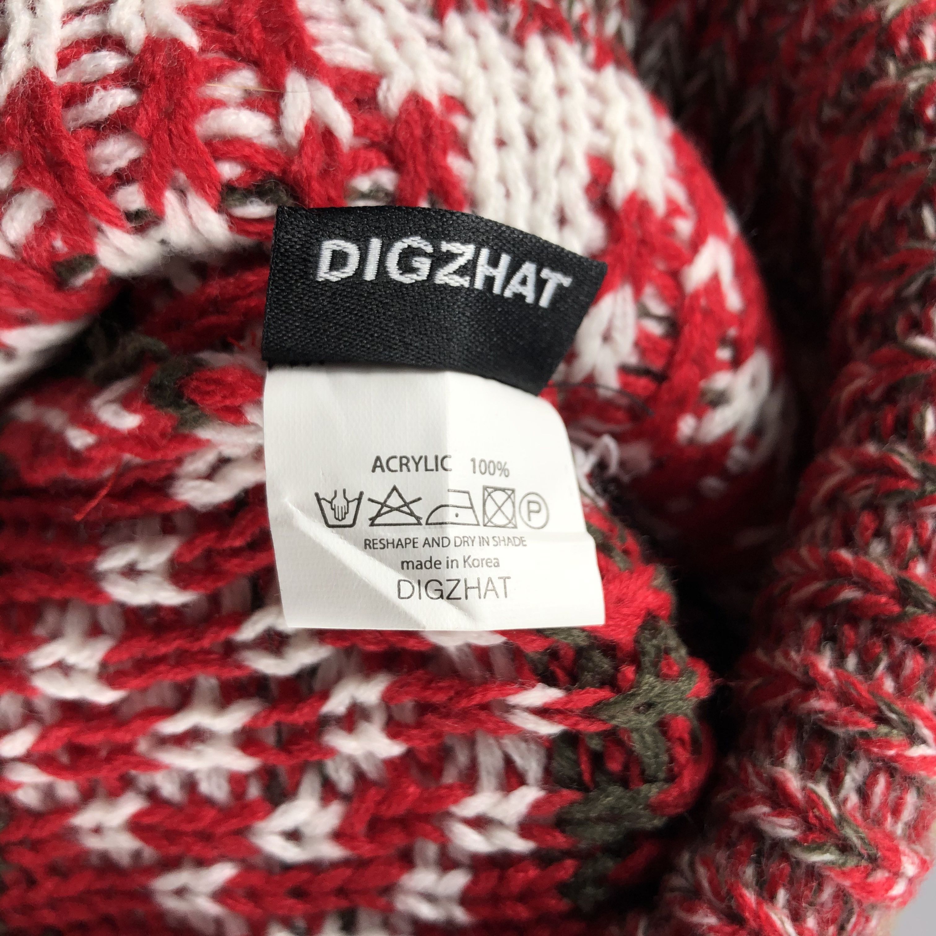 Vintage Digzhat Fair Isle PomPom Beanie Snow Hat Snow Cap -D835 Size ONE SIZE - 5 Thumbnail