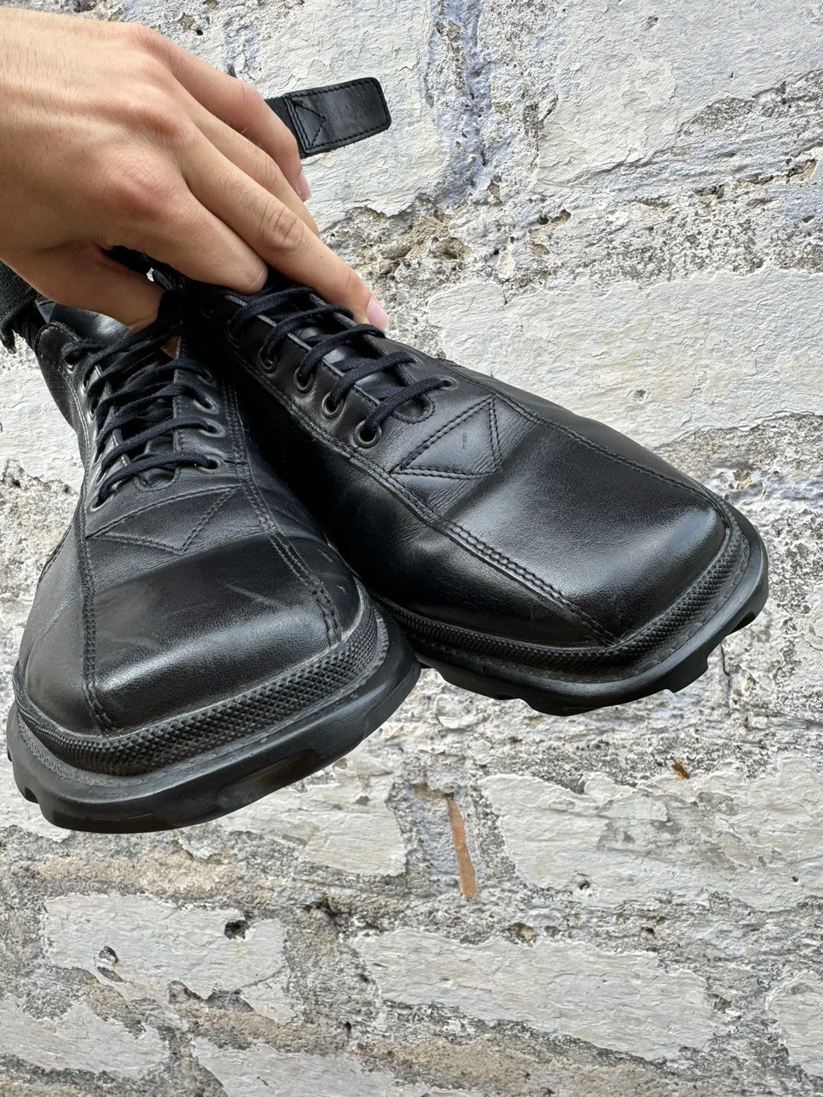 Miu Miu × Prada × Vintage Miu Miu Vintage 2000s Leather Black Boots Size 45 Size US 11 / EU 44 - 12 Thumbnail