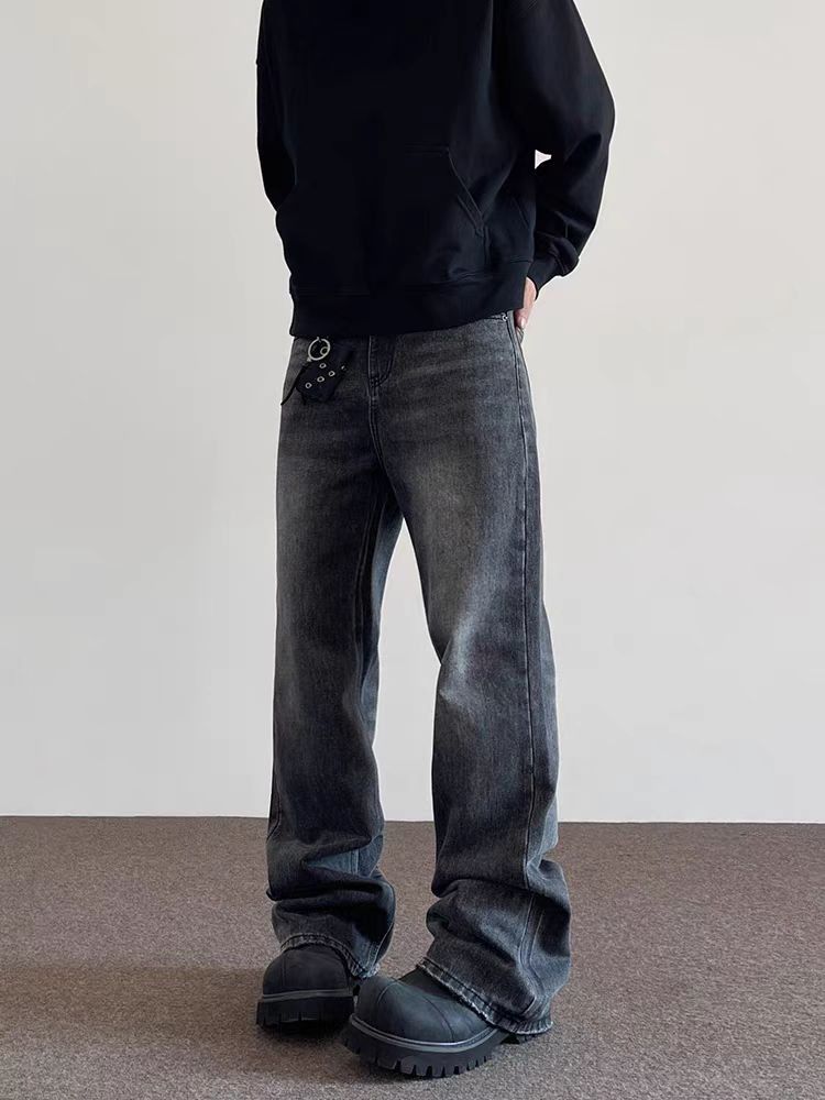 Japanese Brand × Jean High street washed old straight tube micro flared jeans Size US 30 / EU 46 - 3 Thumbnail