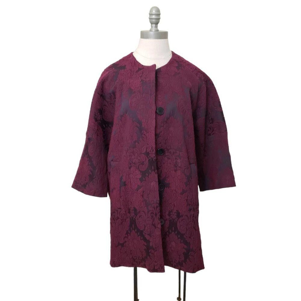 Designer CT423 Helene Berman London Burgandy Blazer M Size M / US 6-8 / IT 42-44 - 1 Thumbnail