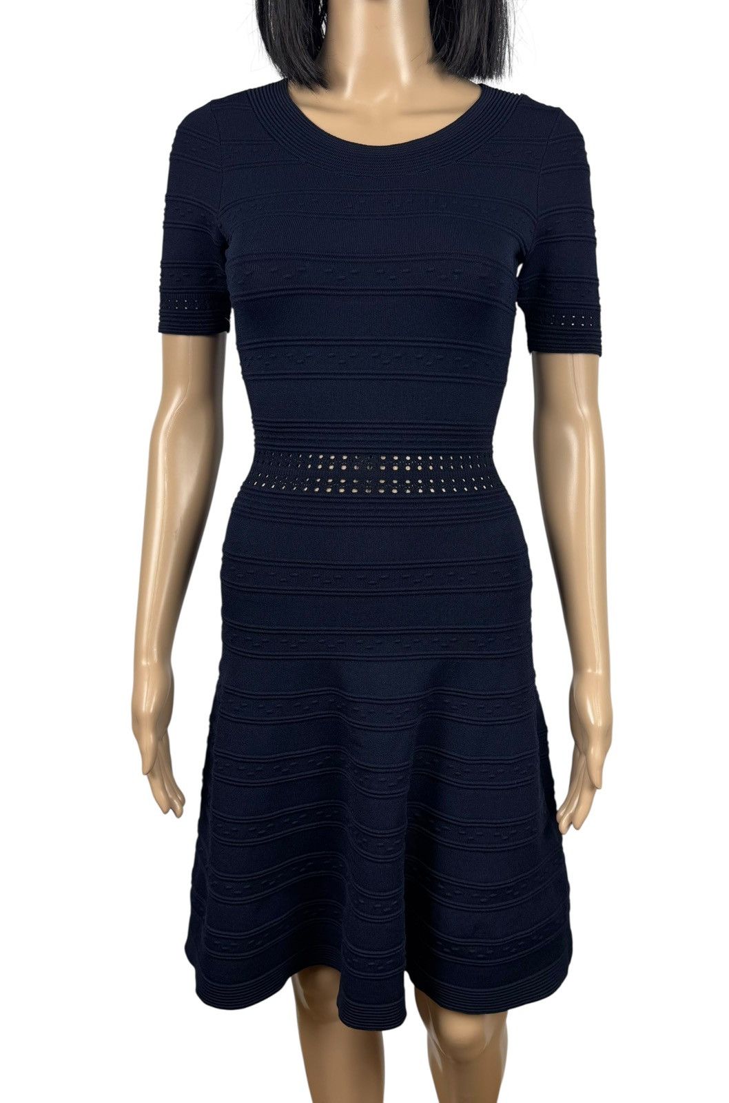 Sandro Sandro Viscose Knit Dress Knee Length Navy size 1 Size S / US 4 / IT 40 - 3 Thumbnail