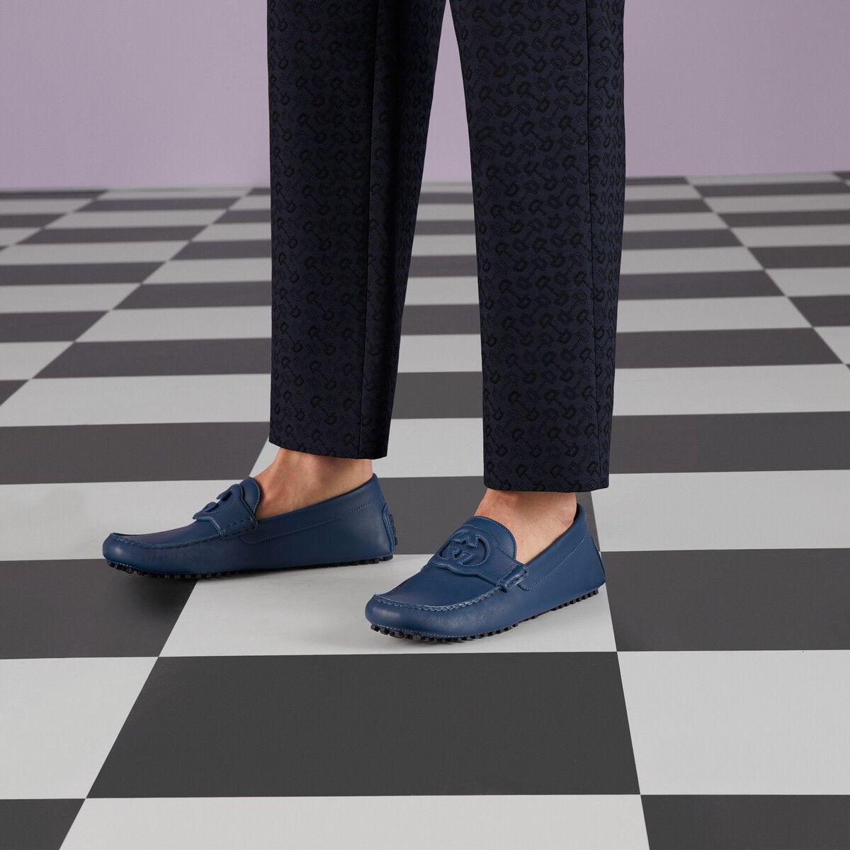 Gucci o1s1wg111025 Moccasin Leather Formal Shoes in Blue Size US 10.5 / EU 43-44 - 3 Thumbnail
