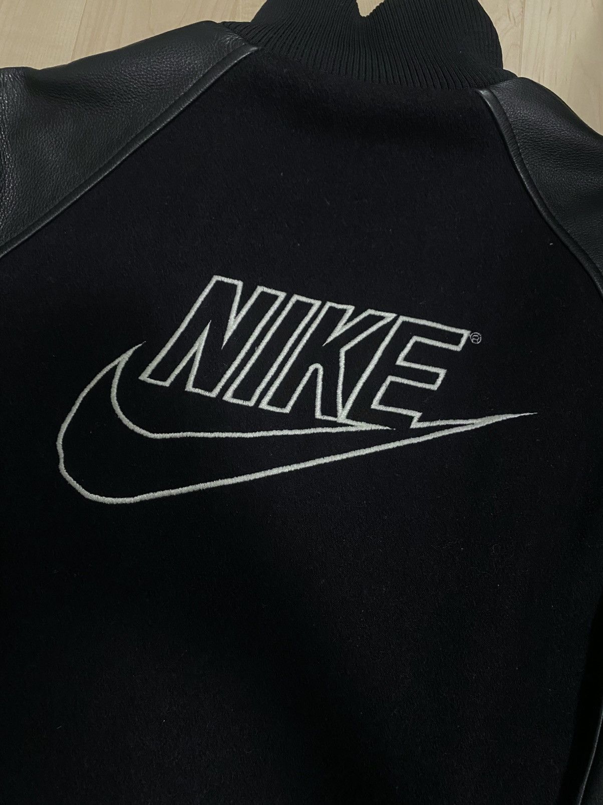 Nike Vintage Nike Jacket Men’s Large Leather Wool Varsity Y2K Size US L / EU 52-54 / 3 - 4 Thumbnail