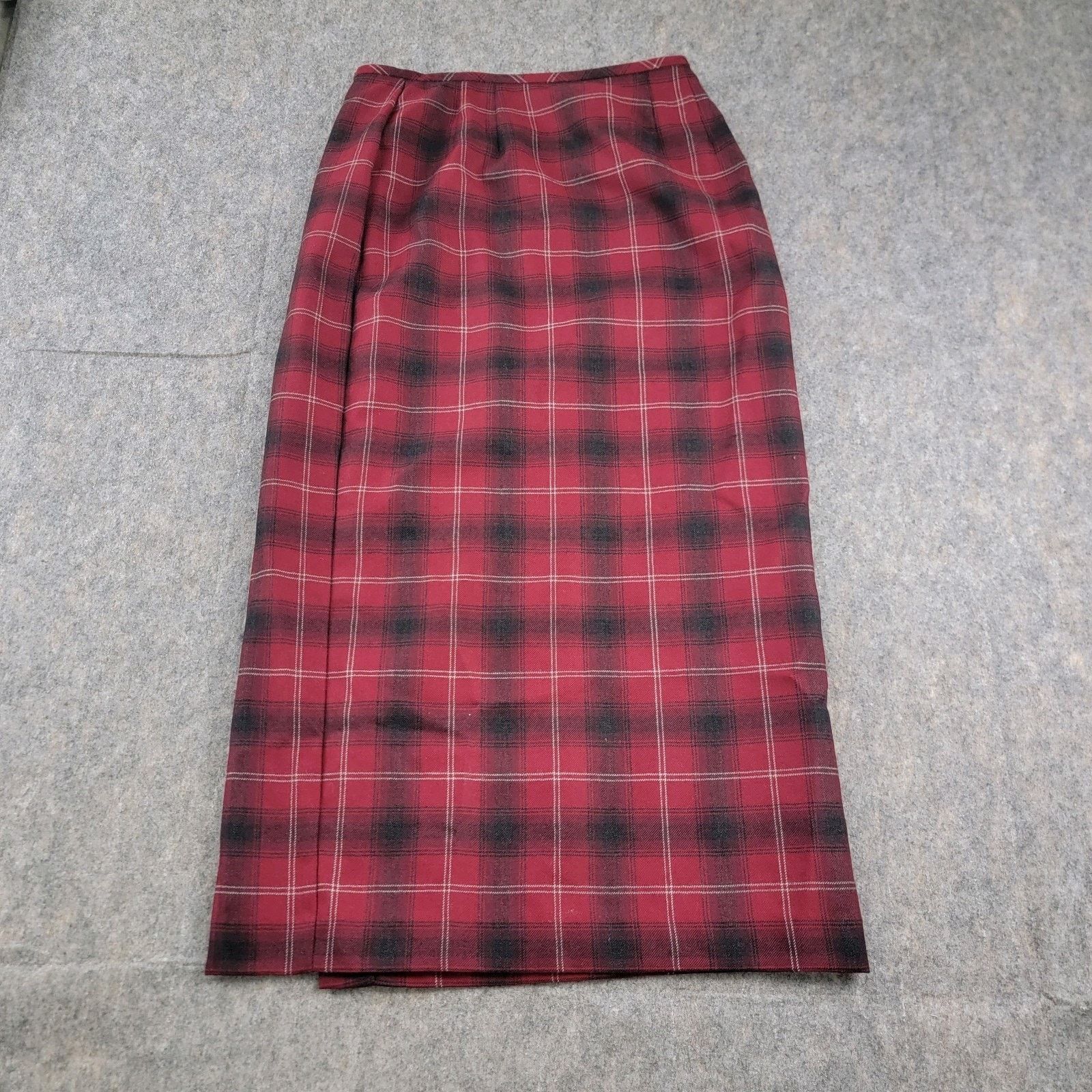 Vintage Liz Claiborne Y2K 100% Wool Plaid Maxi Wrap Skirt Size 8p Size 30" / US 8 / IT 44 - 2 Thumbnail