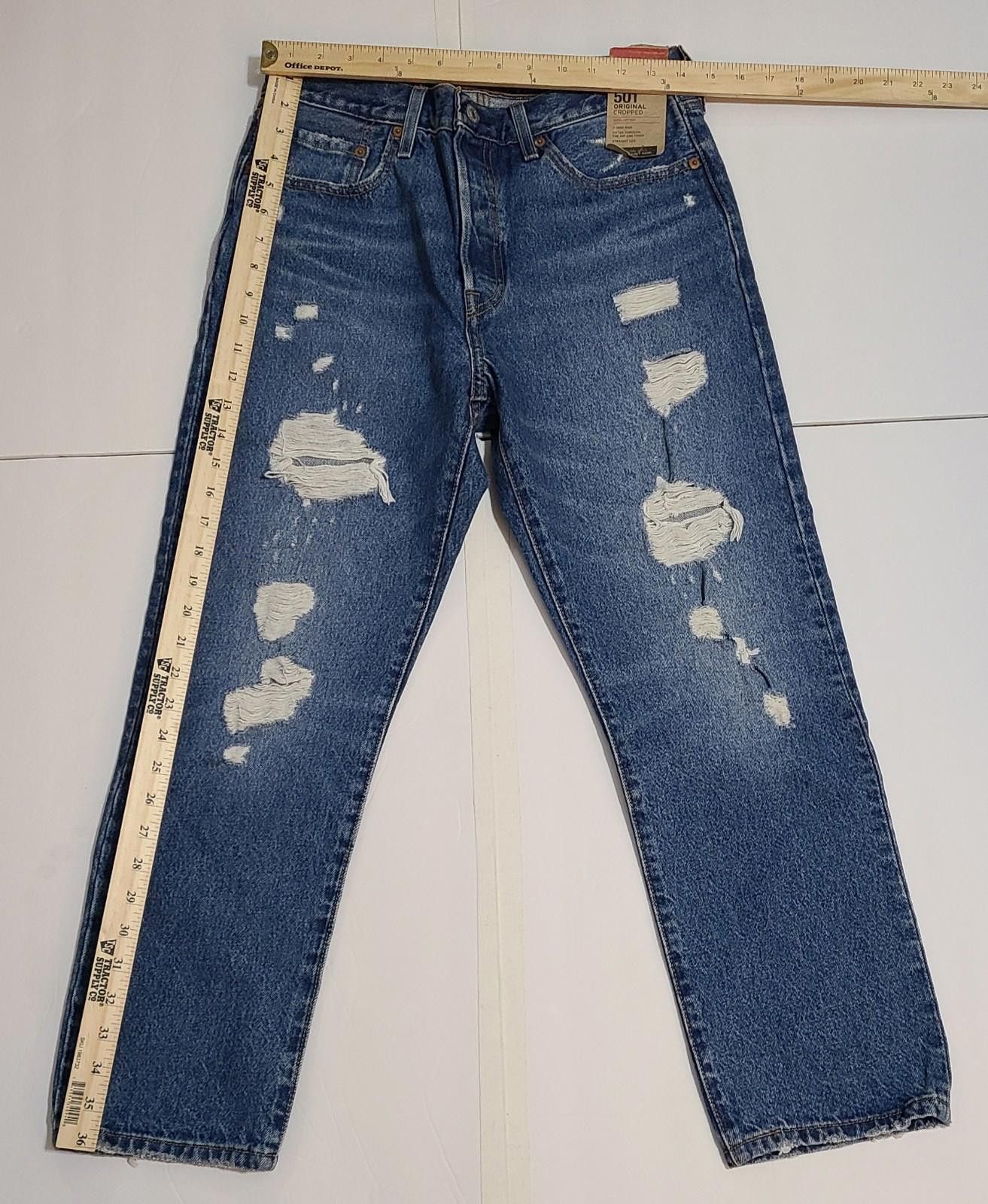 Levi's NWT 2022 Levis 501 Original Cropped Jeans Sz 28x26 Waterless Size US 28 / EU 44 - 4 Thumbnail