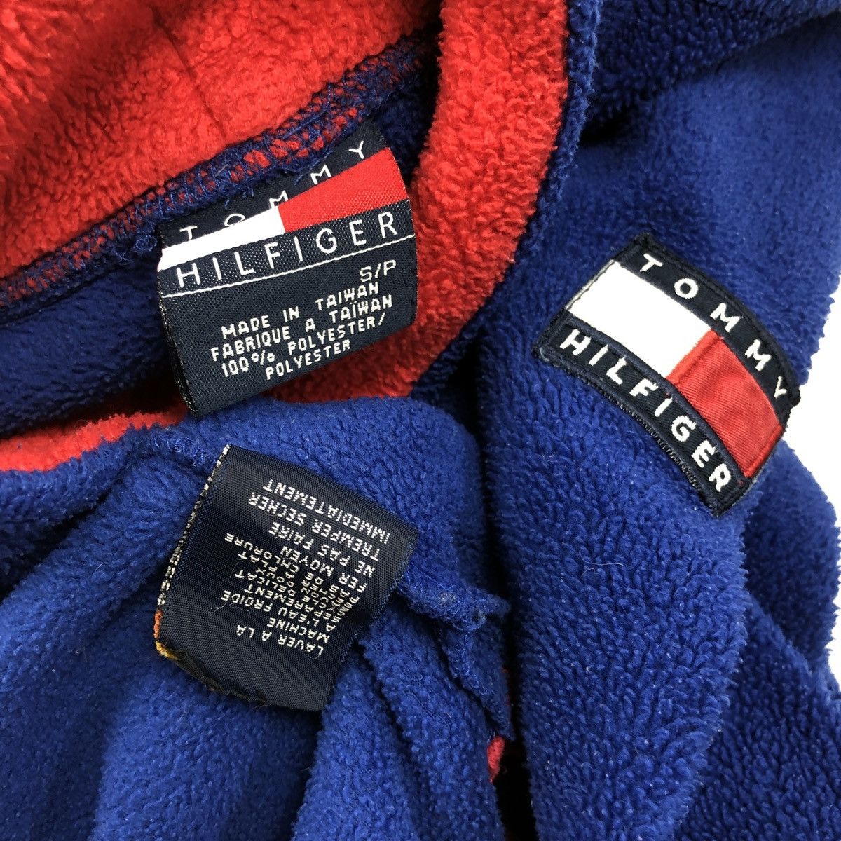 Tommy Hilfiger × Tommy Jeans × Vintage 90's Big Logo Long Sleeve Fleece Turtleneck Sweatshirt Jumper Pullover Size US S / EU 44-46 / 1 - 10 Thumbnail