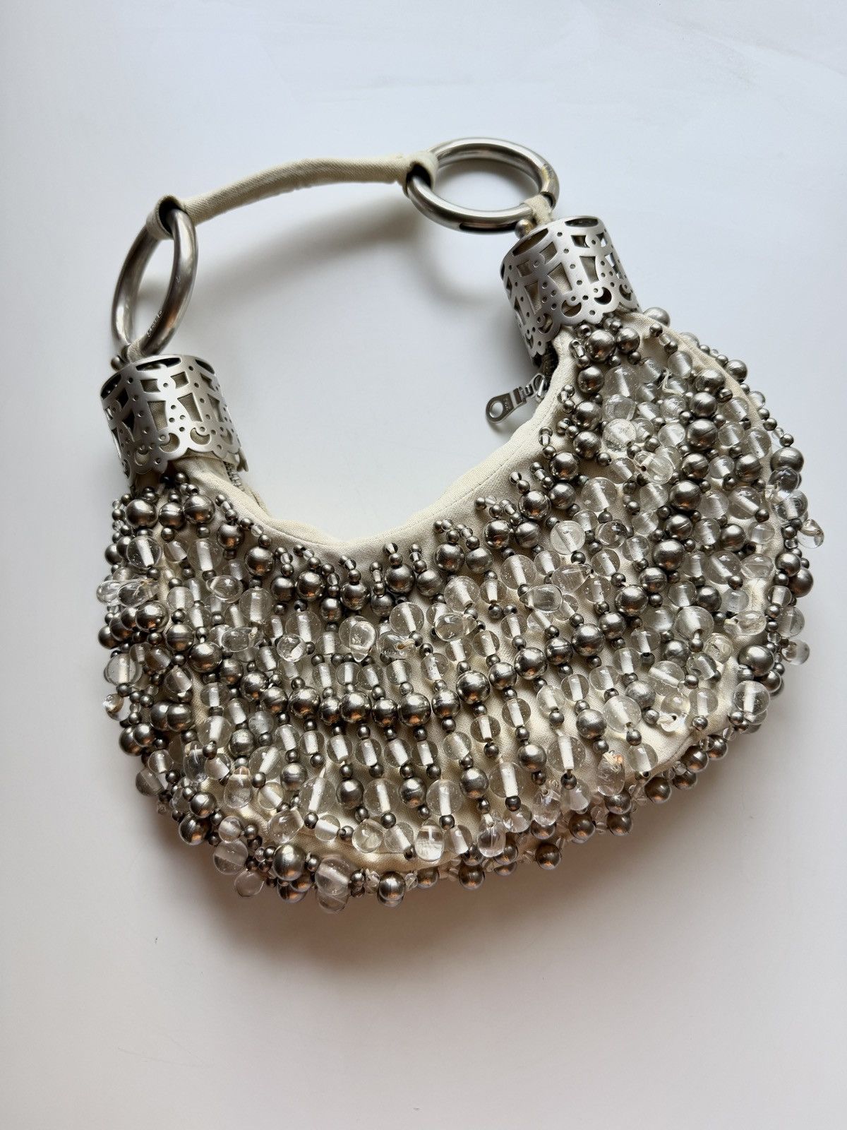 Chloe Chloe Bracelet Bag in Beaded Silver Embellishments Size ONE SIZE - 14 Thumbnail