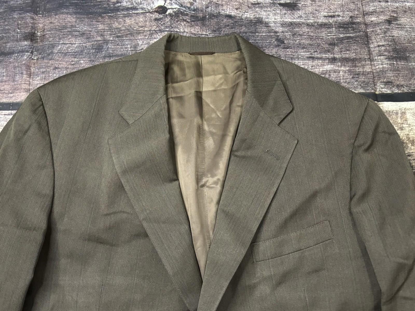 Barneys New York Barneys New York Blazer Jacket Mens 44R Virgin Wool Fishbone Size 44R - 5 Thumbnail