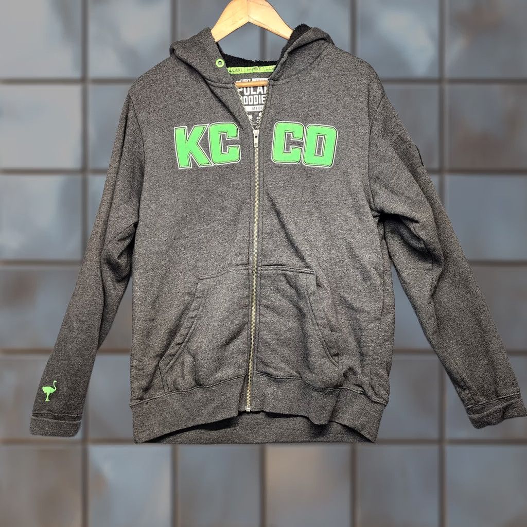 CO The Chive Polar Hoodie Mens Medium Gray KC CO Full Zip Fleece Lined Keep Calm Size US M / EU 48-50 / 2 - 1 Thumbnail