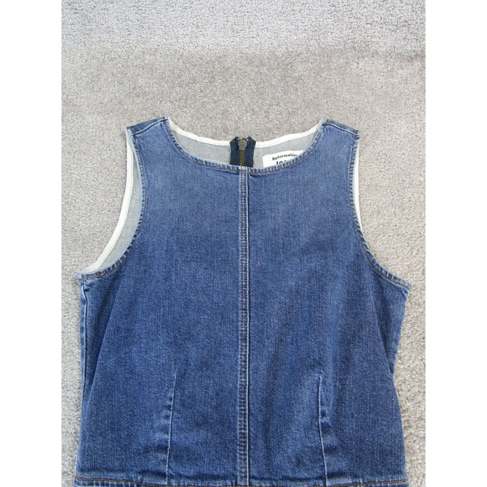 Reformation Reformation Womens Blue Denim Zinnia Dress Size 27" / US 4 / IT 40 - 2 Thumbnail