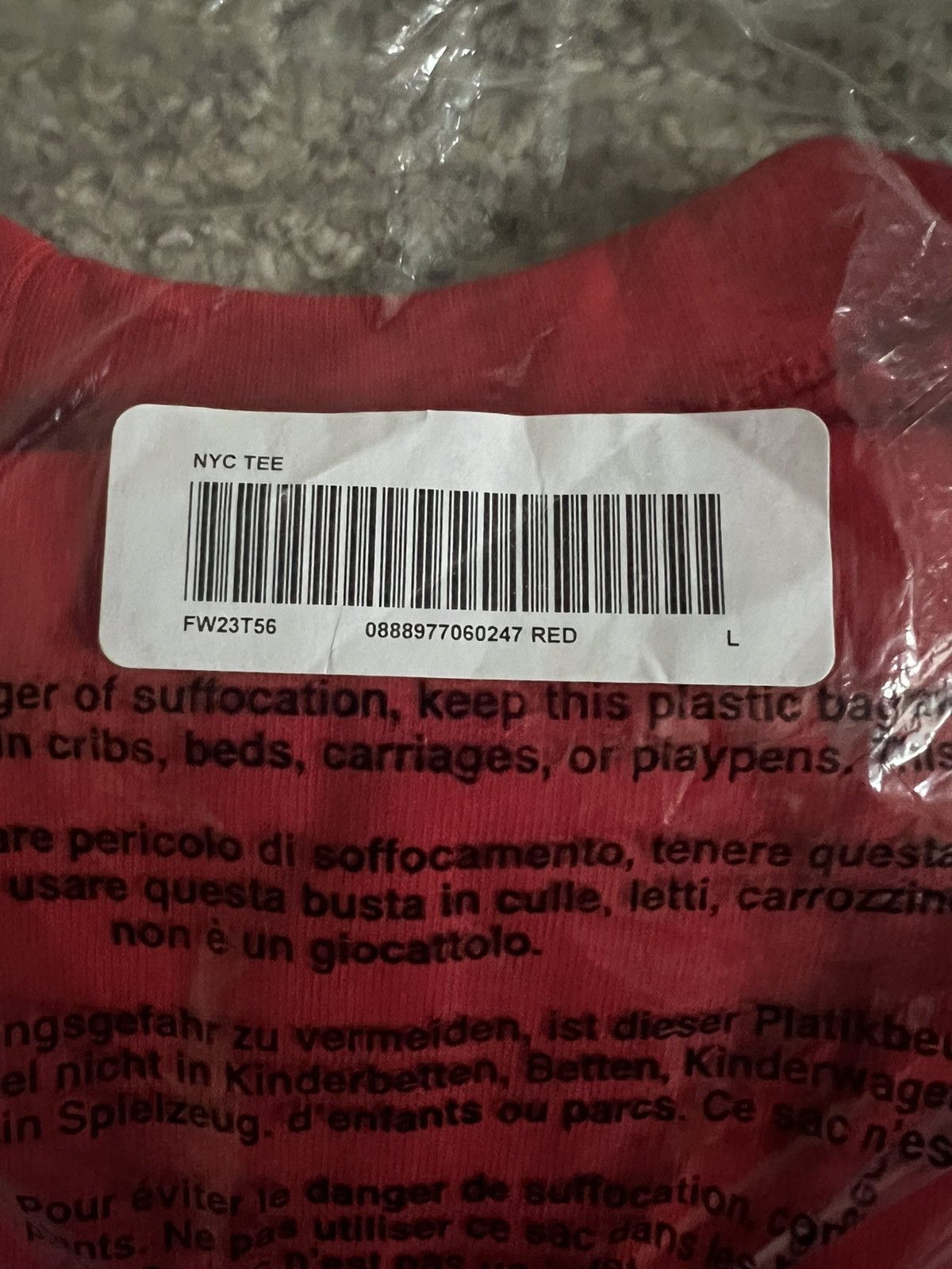 Supreme Supreme Fw23 Nyc Tee Red Large Size US L / EU 52-54 / 3 - 1 Thumbnail