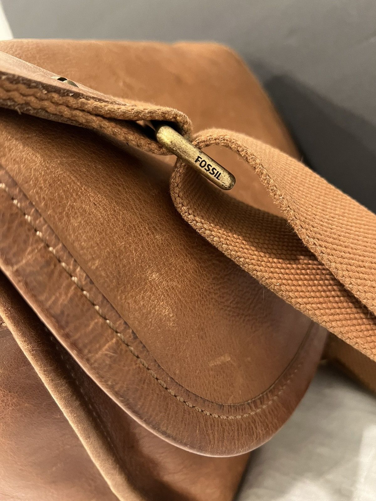 Fossil × Vintage Vintage Fossil Cognac Crossbody Messenger Bag 14x12 Size ONE SIZE - 5 Thumbnail