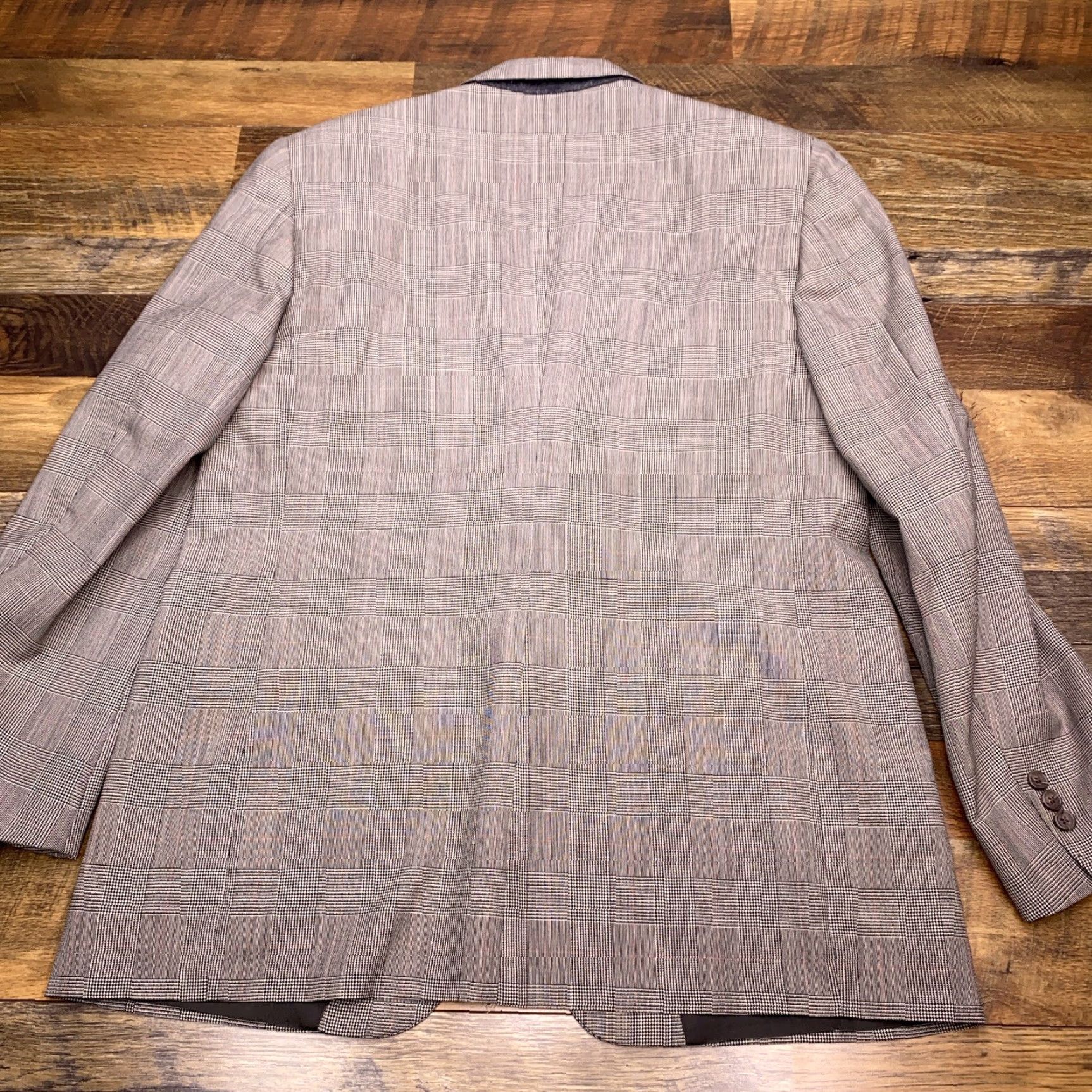 Brooks Brothers VINTAGE Brooks Brothers Blazer 41R Gray Houndstooth Wool Sport Coat Mens Jacket Single-Breasted Two-Button Notch Lapel Plaid Regular Fit Long Coat Size 42R - 2 Thumbnail