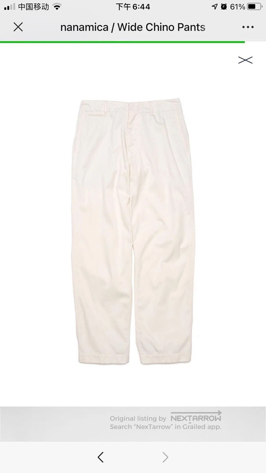 Nanamica Nanamica Wide Chino Trousers in White. Size US 34 / EU 50 - 2 Thumbnail