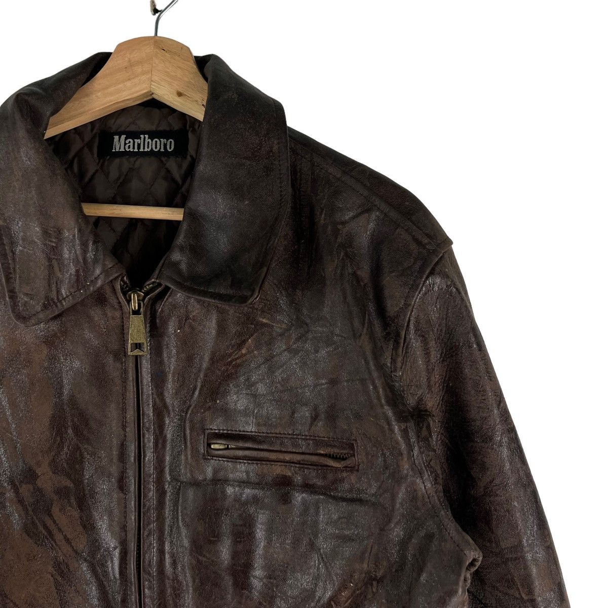 Marlboro 🔥VINTAGE BIKER GENUINE LEATHER JACKET FLY MARLBORO Size US S / EU 44-46 / 1 - 4 Thumbnail