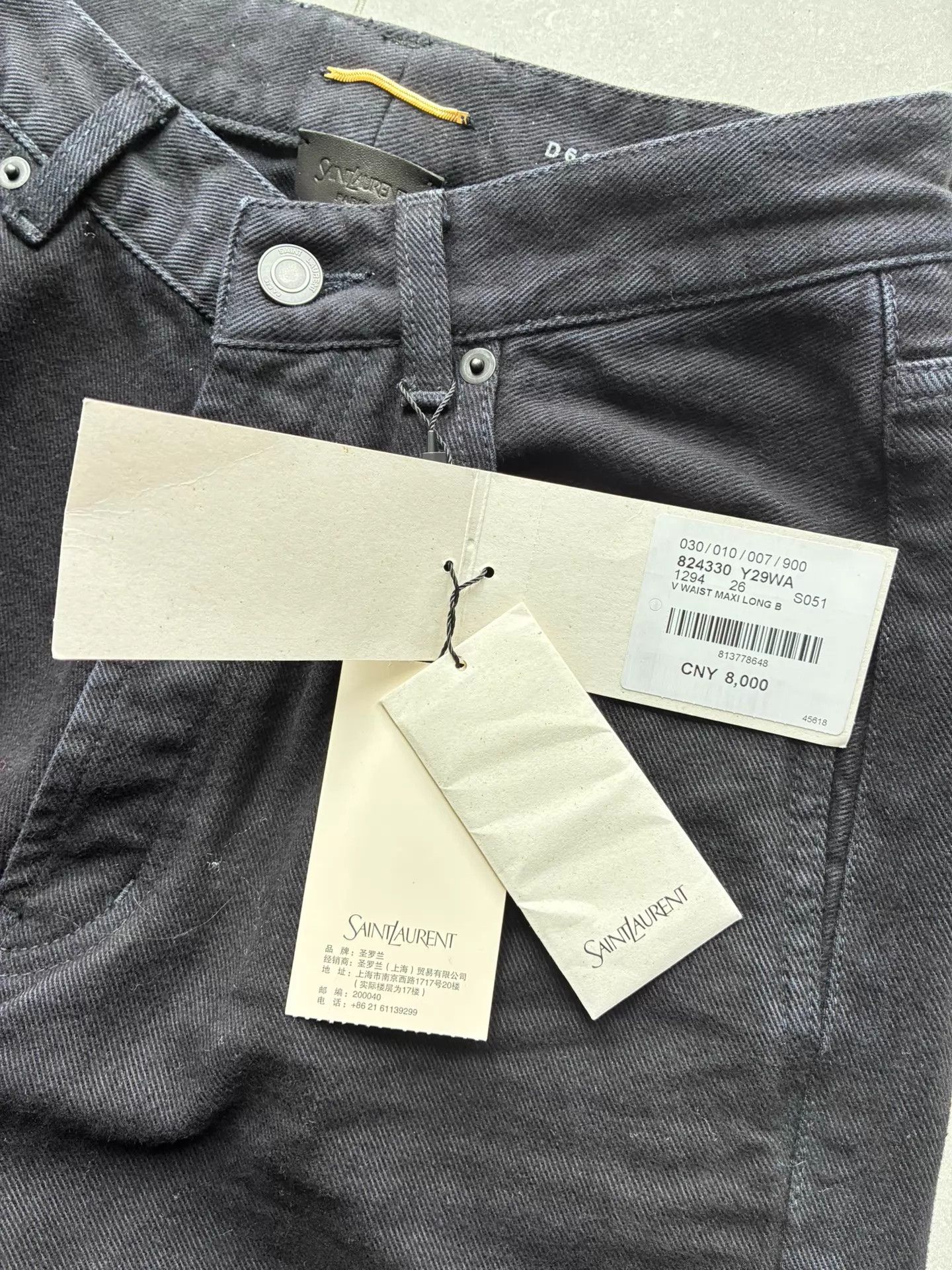Saint Laurent Paris Saint Laurent Black Straight Fit Jeans 26 New With Tags Size 26" / US 2 / IT 38 - 4 Thumbnail