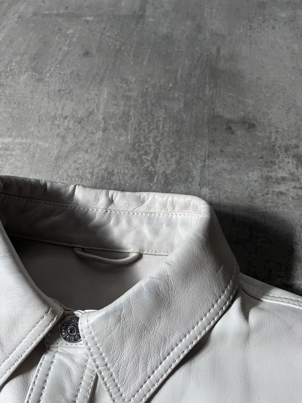 Acne Studios Acne Studios Bia Konst white lamb leather shirt jacket rare Size US M / EU 48-50 / 2 - 11 Thumbnail