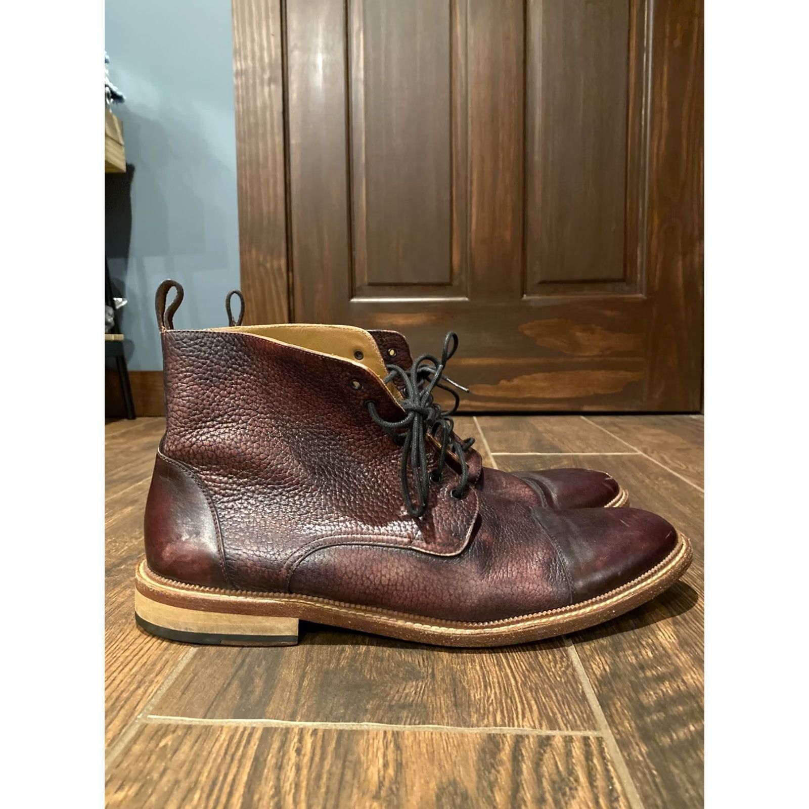 Drome TAFT Rome Boot Sz 46 Brown Pebbled Leather Made In Spain Size US 13 / EU 46 - 3 Thumbnail