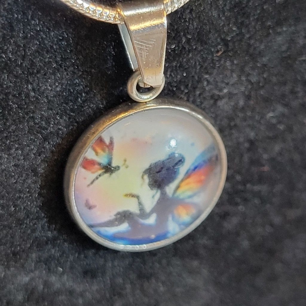 Handmade Hand crafted Fairy pendant necklace on 925 Sterling Silver Size ONE SIZE - 3 Thumbnail