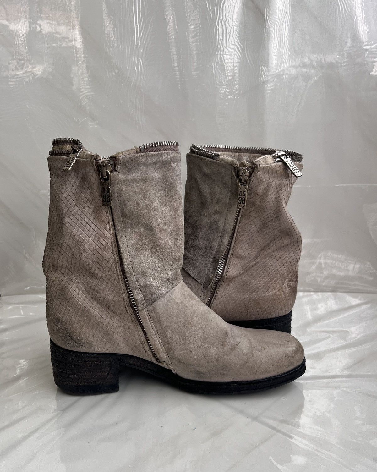 A.S.98 As 98 Airstep Zipper Boho Biker Gray distressed boot Size US 8 / IT 38 - 6 Thumbnail