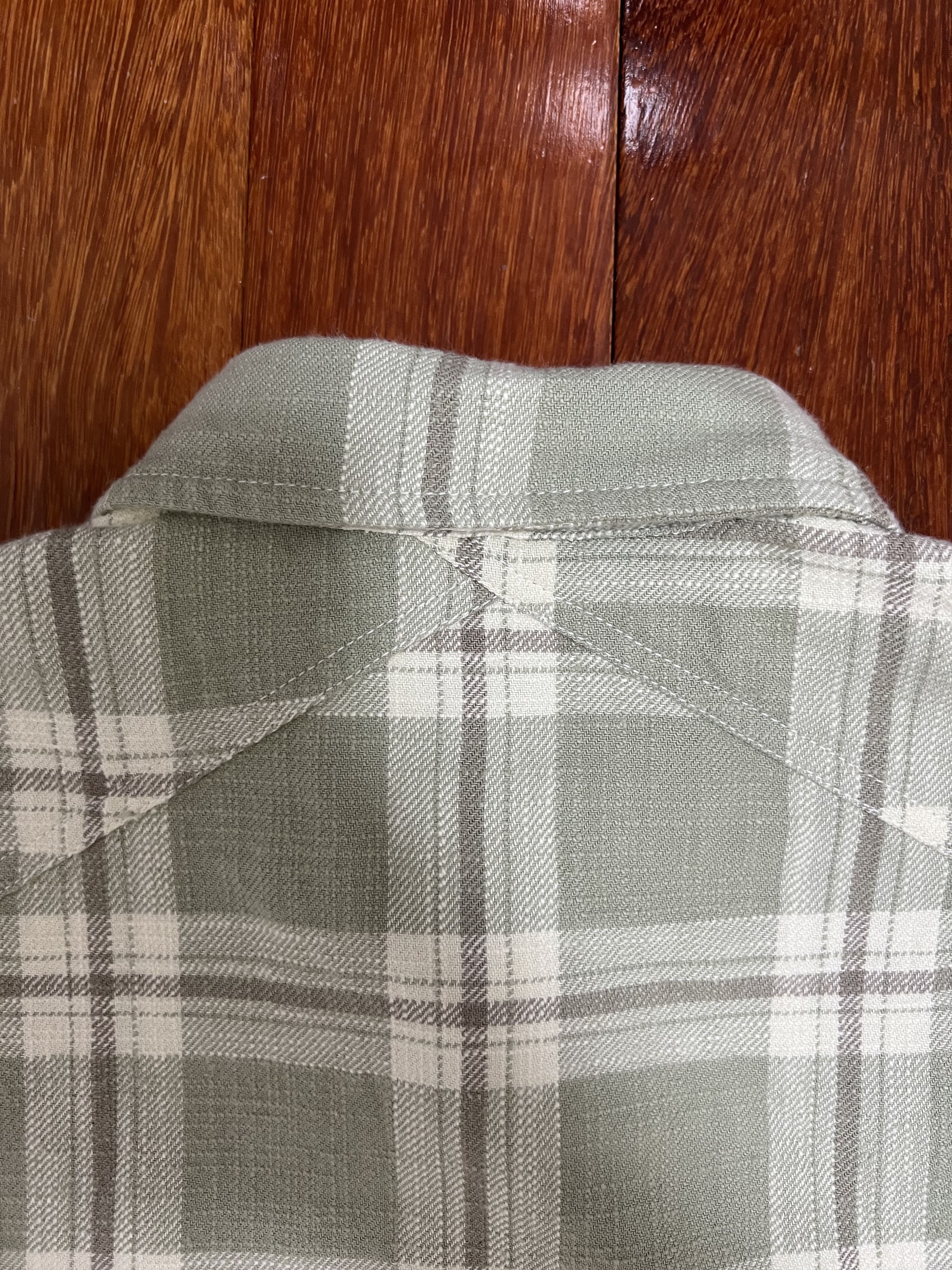 3sixteen 💚 3sixteen Crosscut Flannel Seafoam Green Slub Check NEW Size US M / EU 48-50 / 2 - 14 Thumbnail