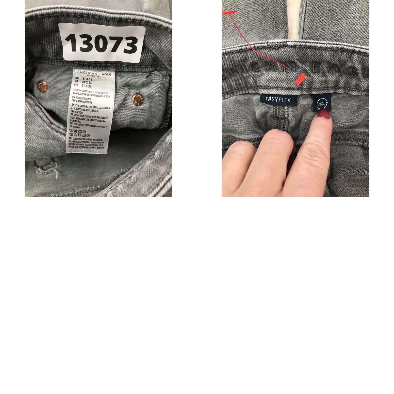 American Eagle Outfitters American Eagle Outfitters Jeans Mens 31x34 Easyflex Straight Gray Denim Cotton Blend Zip Closure Slim 90s 80s Punk Rock Grunge School Size US 31 - 8 Thumbnail