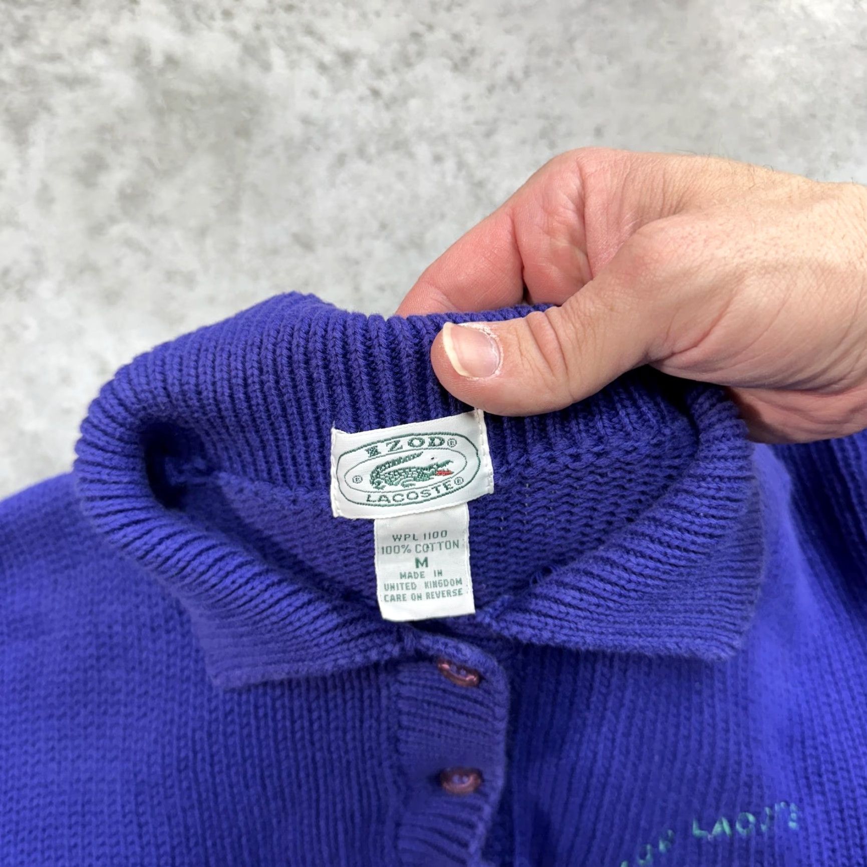 Izod VINTAGE Izod Lacoste Sweater Mens M Knit Pullover Collared Purple Solid 90s Sports Club Mens Size US M / EU 48-50 / 2 - 4 Thumbnail