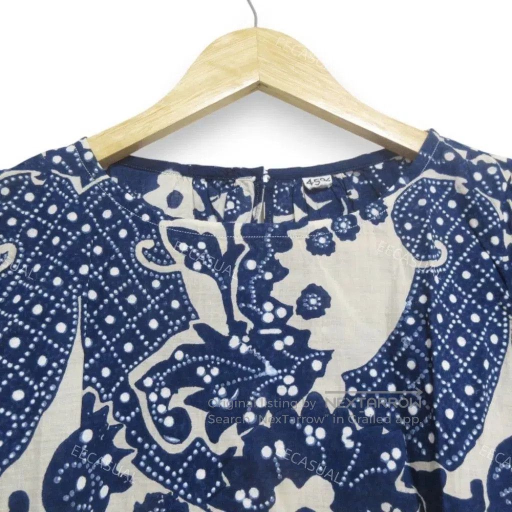 45rpm Handmade Indigo Print Shirt from India. Size M / US 6-8 / IT 42-44 - 3 Thumbnail