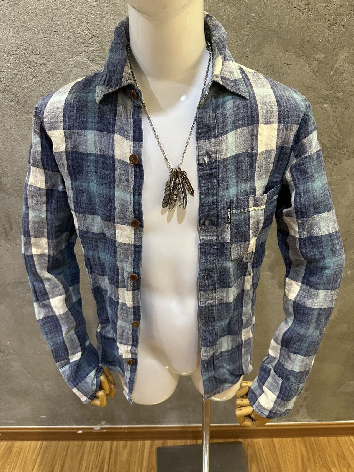 Blue Blue Japan Blue Blue Japan Indigo Dyed Flannel Button Up Shirt Size US M / EU 48-50 / 2 - 5 Thumbnail