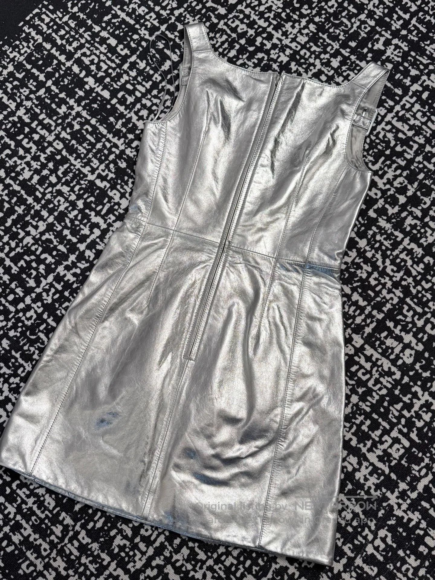 Alexa Chung ALEXACHUNG Metallic Leather Dress. Size M / US 6-8 / IT 42-44 - 2 Thumbnail