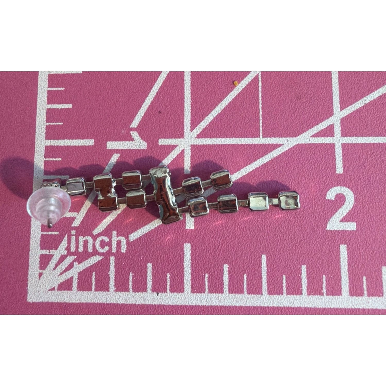 Other Vintage Silver Tone Rhinestone Dangle Earrings Articulated L Size ONE SIZE - 4 Thumbnail