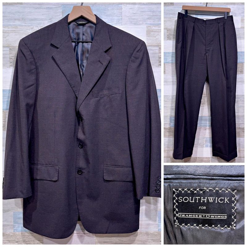Southwick Southwick Wool Striped Bespoke Suit Gray 3 Button 42R 35x31 Size 42R - 1 Thumbnail
