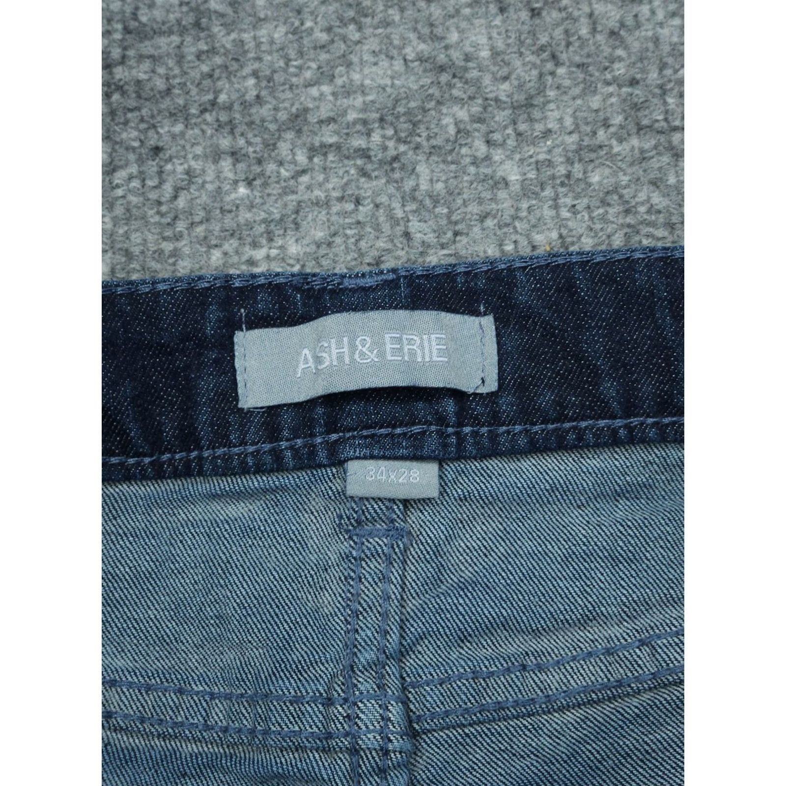 ASH ASH & ERIE Jeans Men 34 x 28 Blue Denim Stretch Slim 5-Pocket Straight Inseam 28 Regular Size 32 Blue Denim Stretch Jeans Size US 32 / EU 48 - 6 Thumbnail