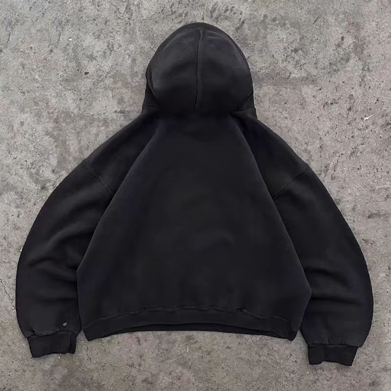 Designer × Japanese Brand Black washed vintage aviator graphic hoodie Size US L / EU 52-54 / 3 - 2 Thumbnail