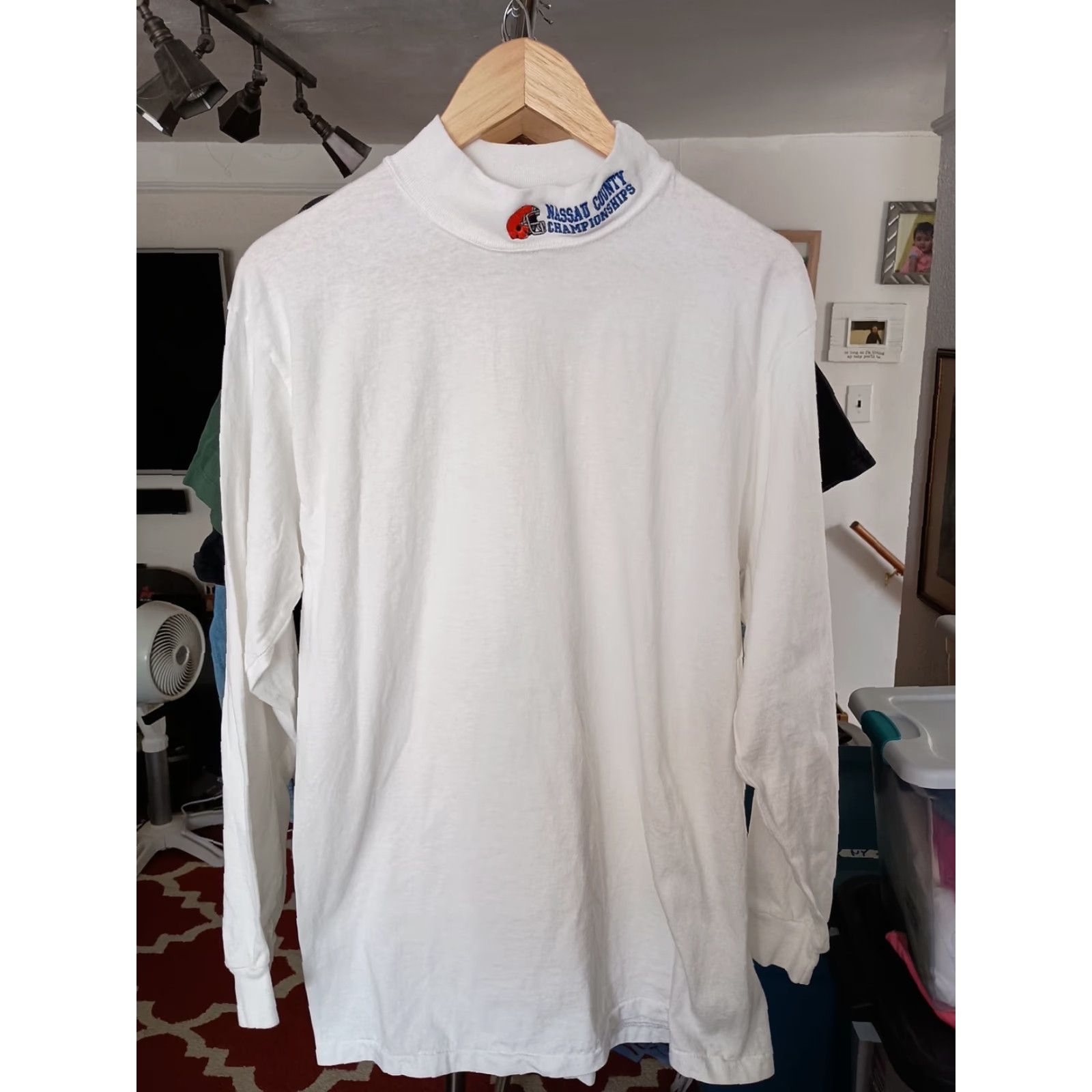 Vintage VINTAGE Nassau County Championships LI NY Half Turtleneck USA Made Long Sleeve Eagle USA Shirt Mens L White USA Sports 90s Size US L / EU 52-54 / 3 - 2 Thumbnail