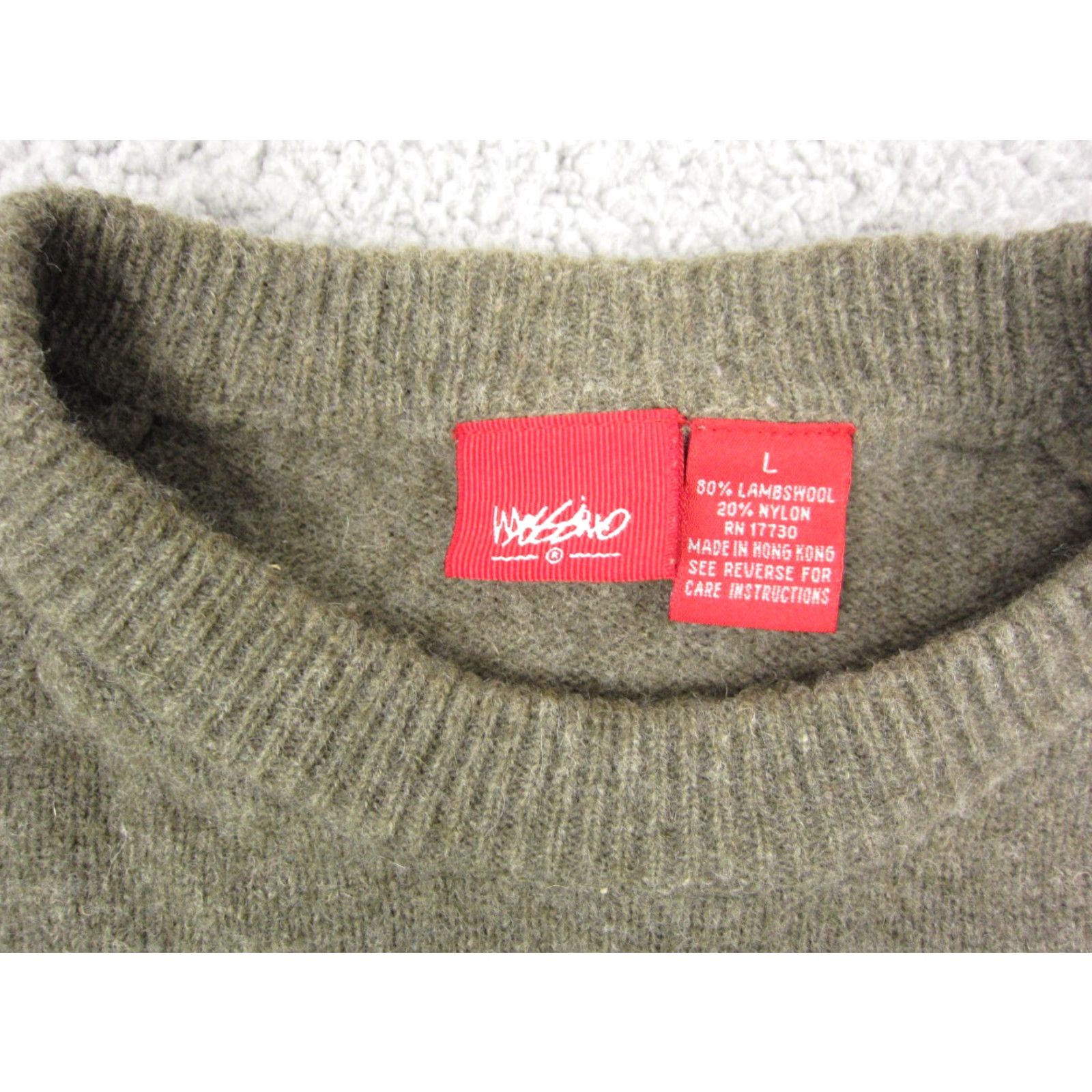 Mossimo VINTAGE Mossimo Sweater Men's Adult Large Green Striped Wool Knit 90s Crew Neck Pullover Size US L / EU 52-54 / 3 - 3 Thumbnail
